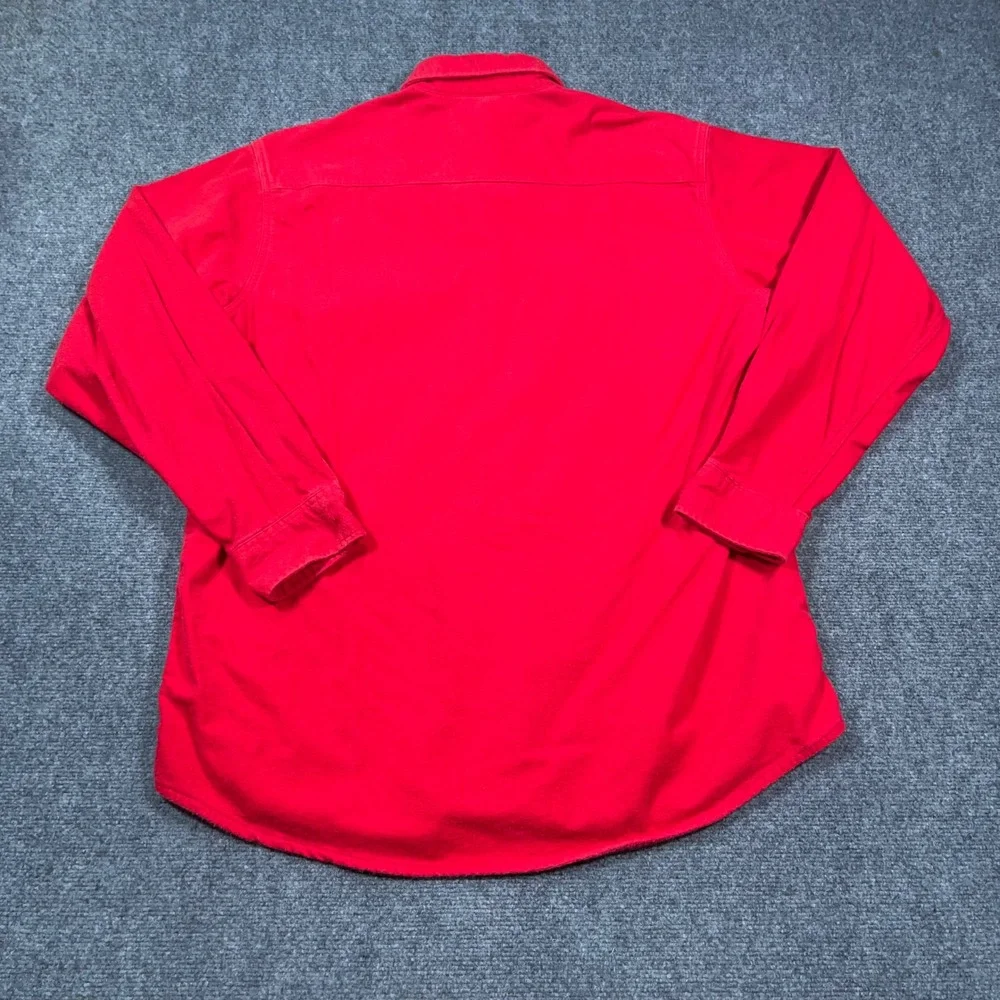 VTG Five Brother Chamois Heavy Flannel Button Down Shirt Mens XLT Workwear Red